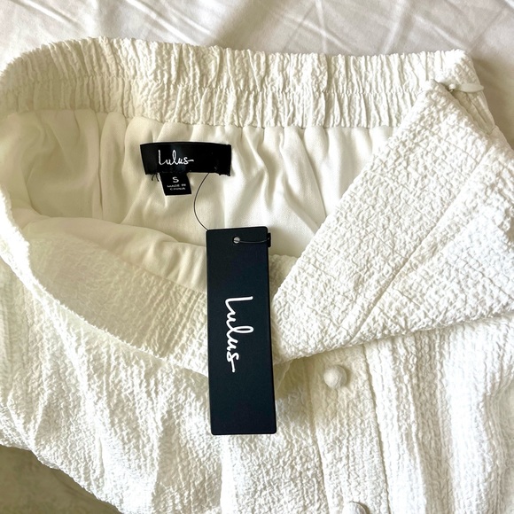 Lulus NEVER WORN white crop top and skirt, size S - Picture 5 of 5